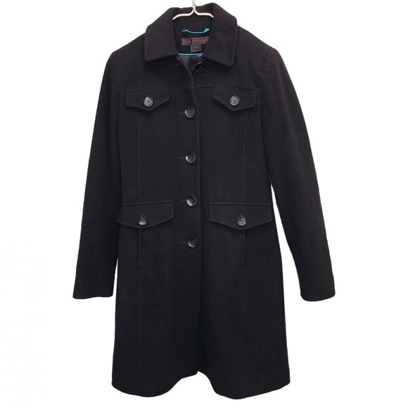 Via Spiga Red Wool Cashmere Peacoat Sz 2 - Picture 1 of 12